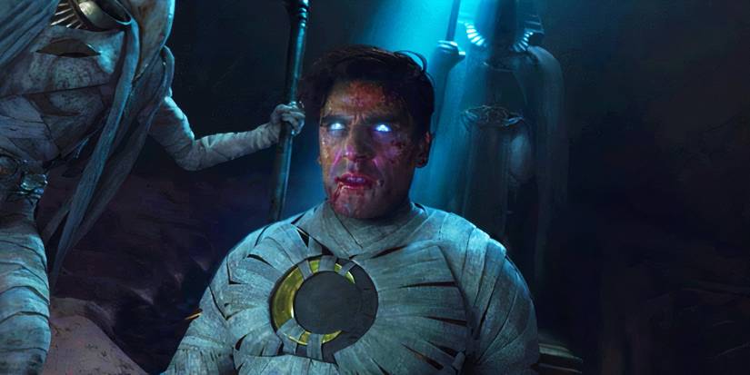 Khonshu turning Marc Spector into Moon Knight in Moon Knight