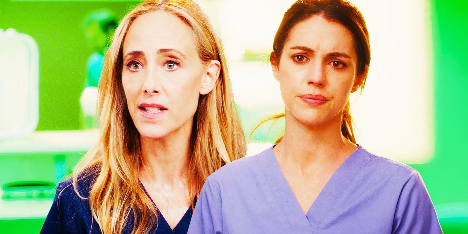 Kim Raver as Teddy Altman and Adelaide Kane as Jules Millin in Grey's Anatomy season 21-1