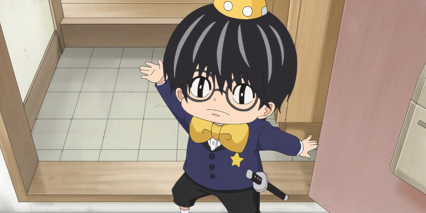 Kotaro in bowtie and party hat from Kotaro Lives Alone.