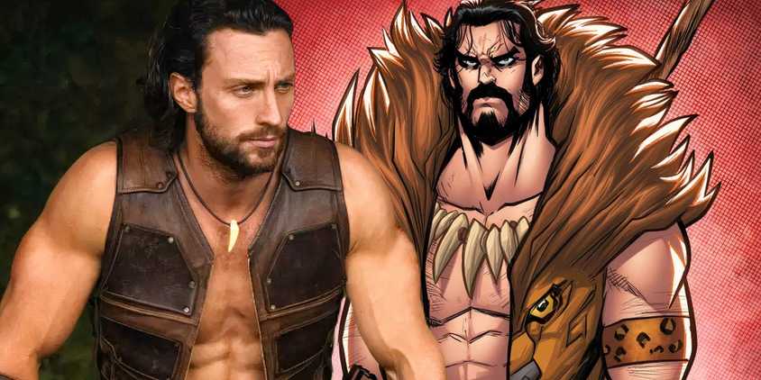 Live-action Kraven the Hunter (left) and the comic book version (right.)