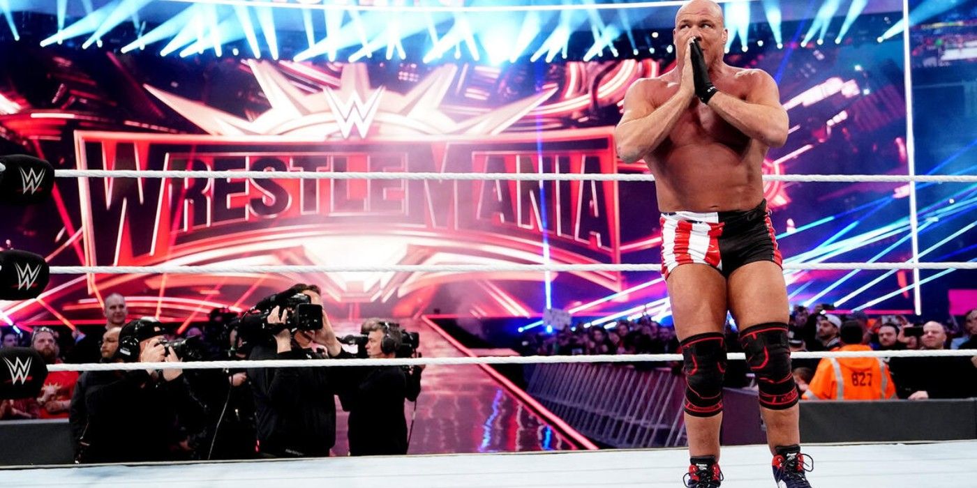 Kurt Angle says goodbye to the WWE Universe after losing to Baron Corbin at WrestleMania 35