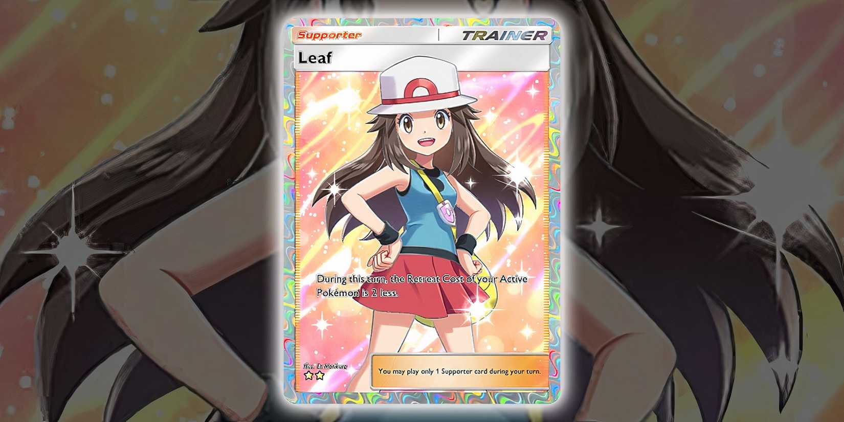 Leaf's full art card from Pokémon TCG Pocket's Mythical Island set.