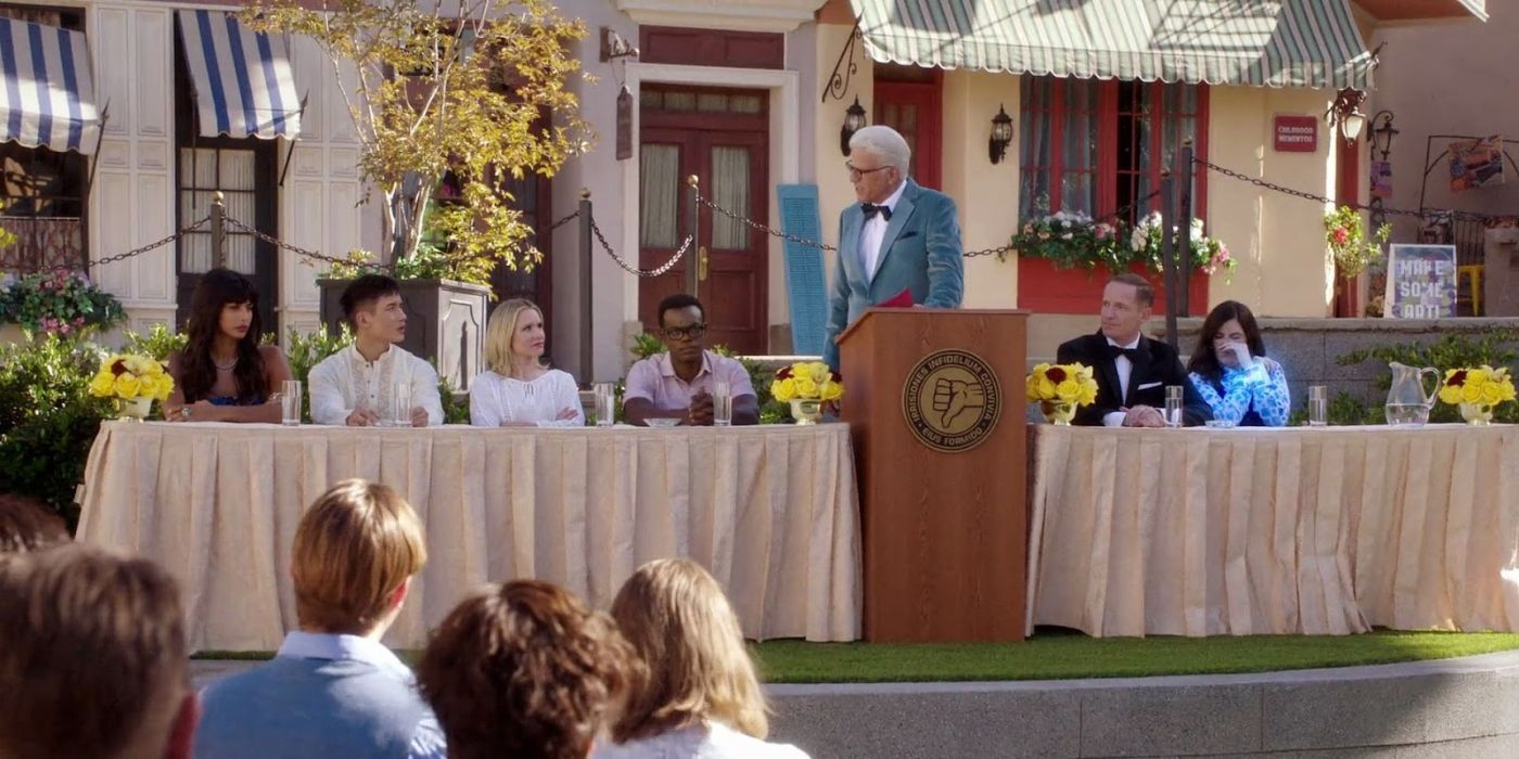 Michael Leading A Roast In "Leap To Faith" In The Good Place