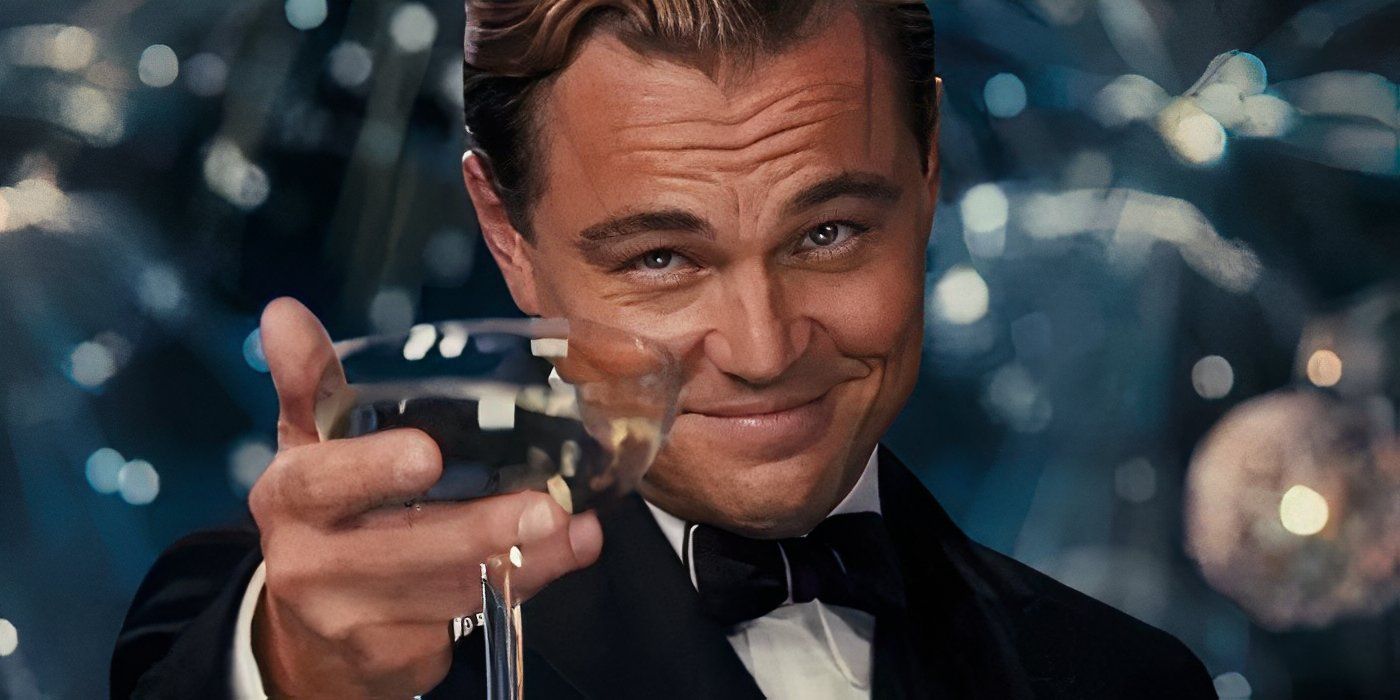 Leonardo DiCaprio's cheers meme from The Great Gatsby