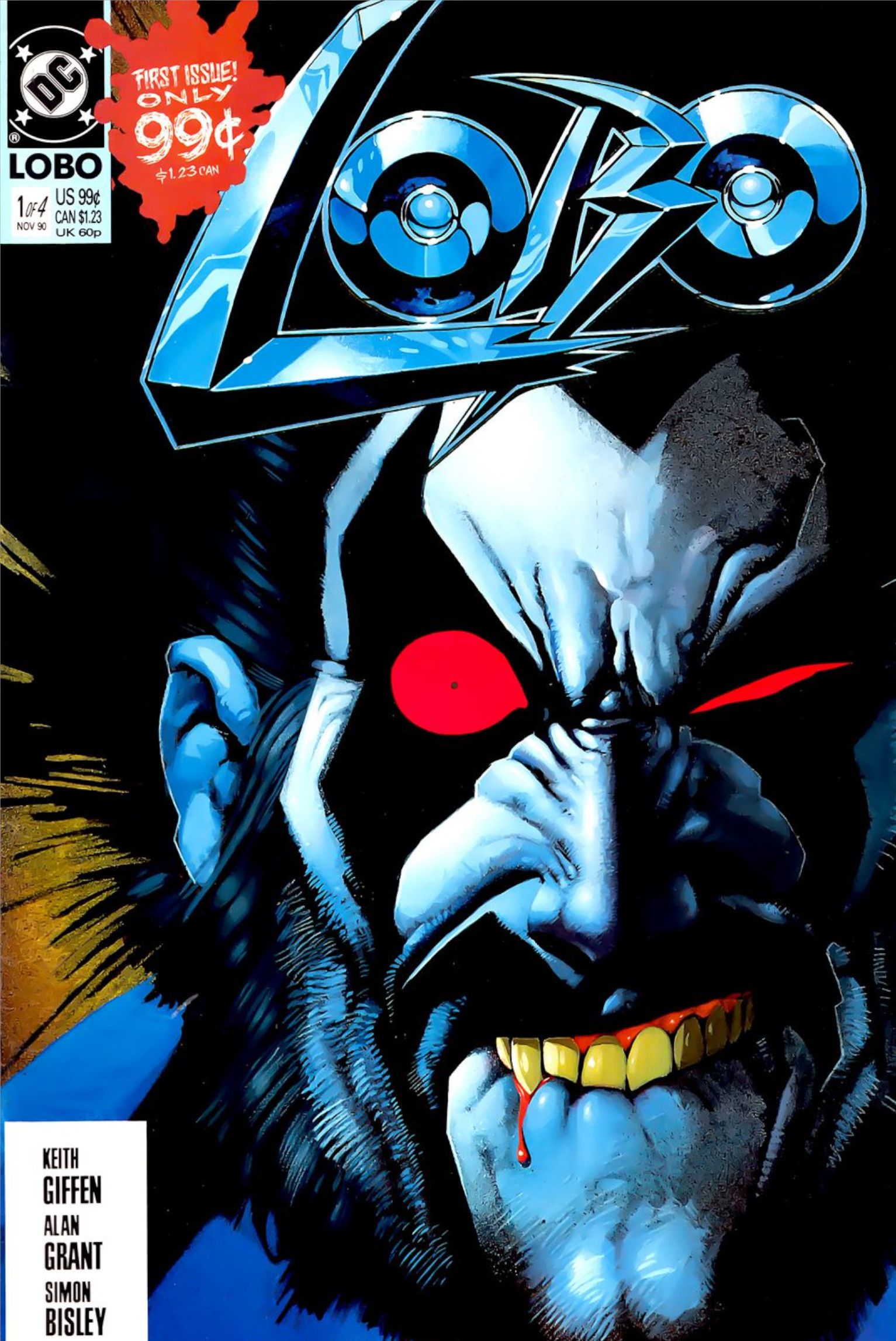 Comic cover: Close-up of Lobo biting his lip.