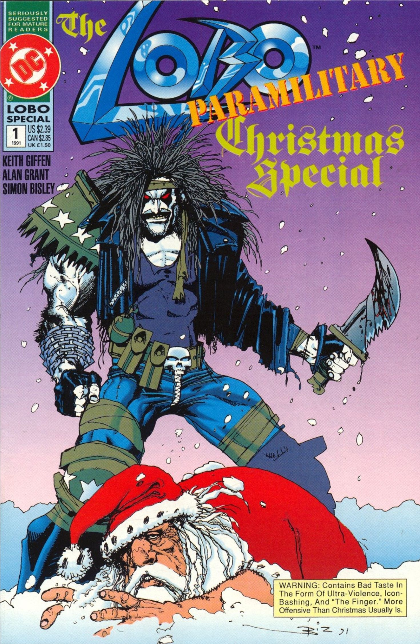 Comic cover: Wolf beats Santa Claus