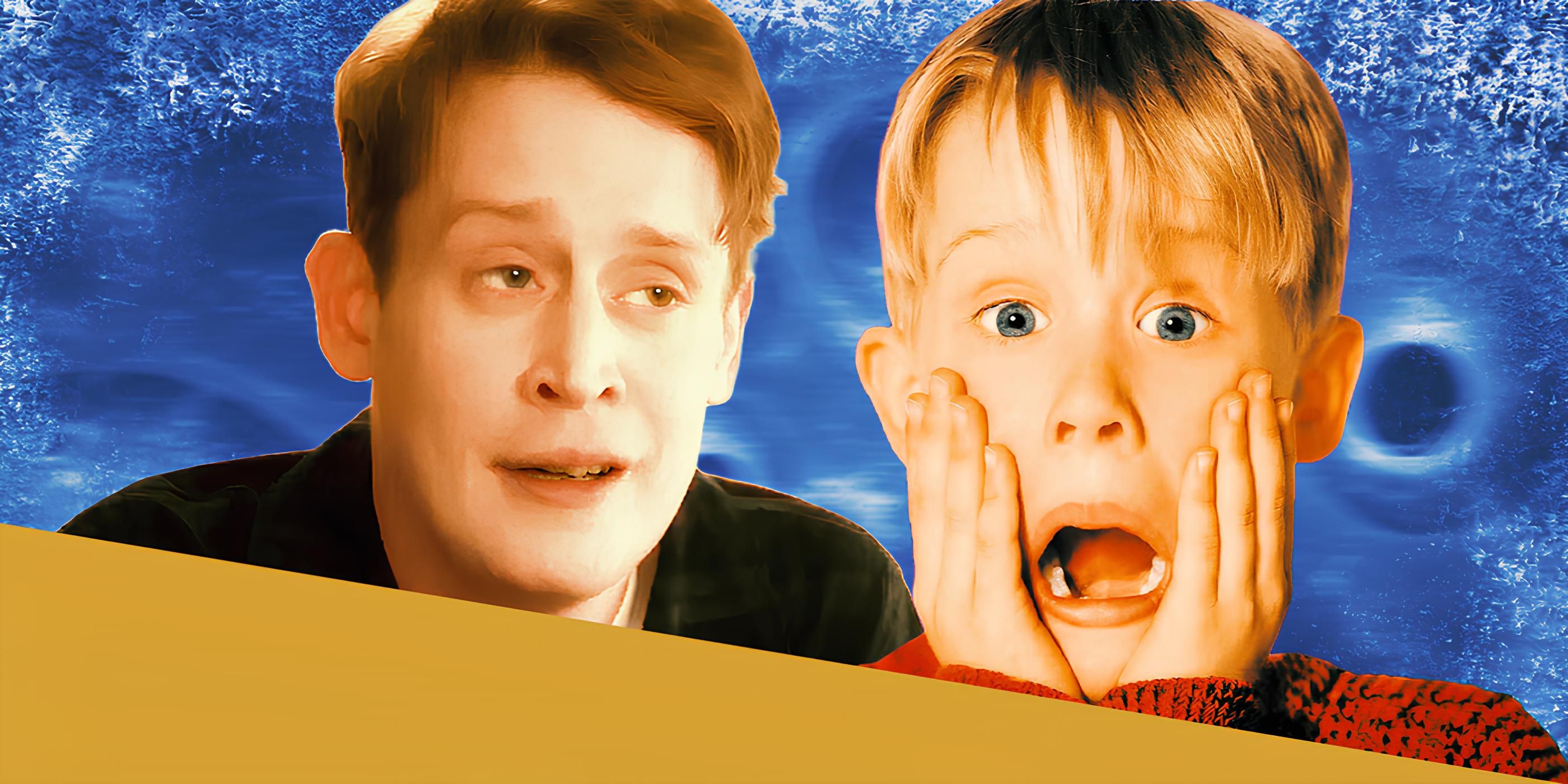 Macauley Culkin as Kevin slapping his cheeks Macauley as an adult Kevin McCallister 