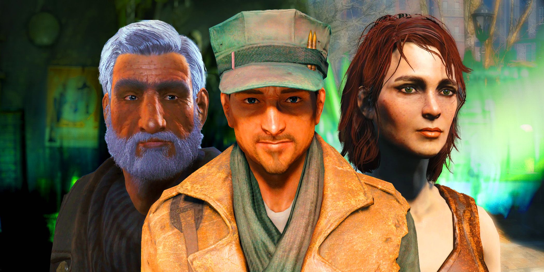 MacCready, Old Longfellow and Cait from Fallout 4.