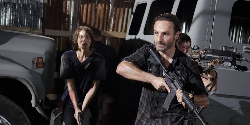 Maggie Rick and Daryl in the Walking Dead episode Home