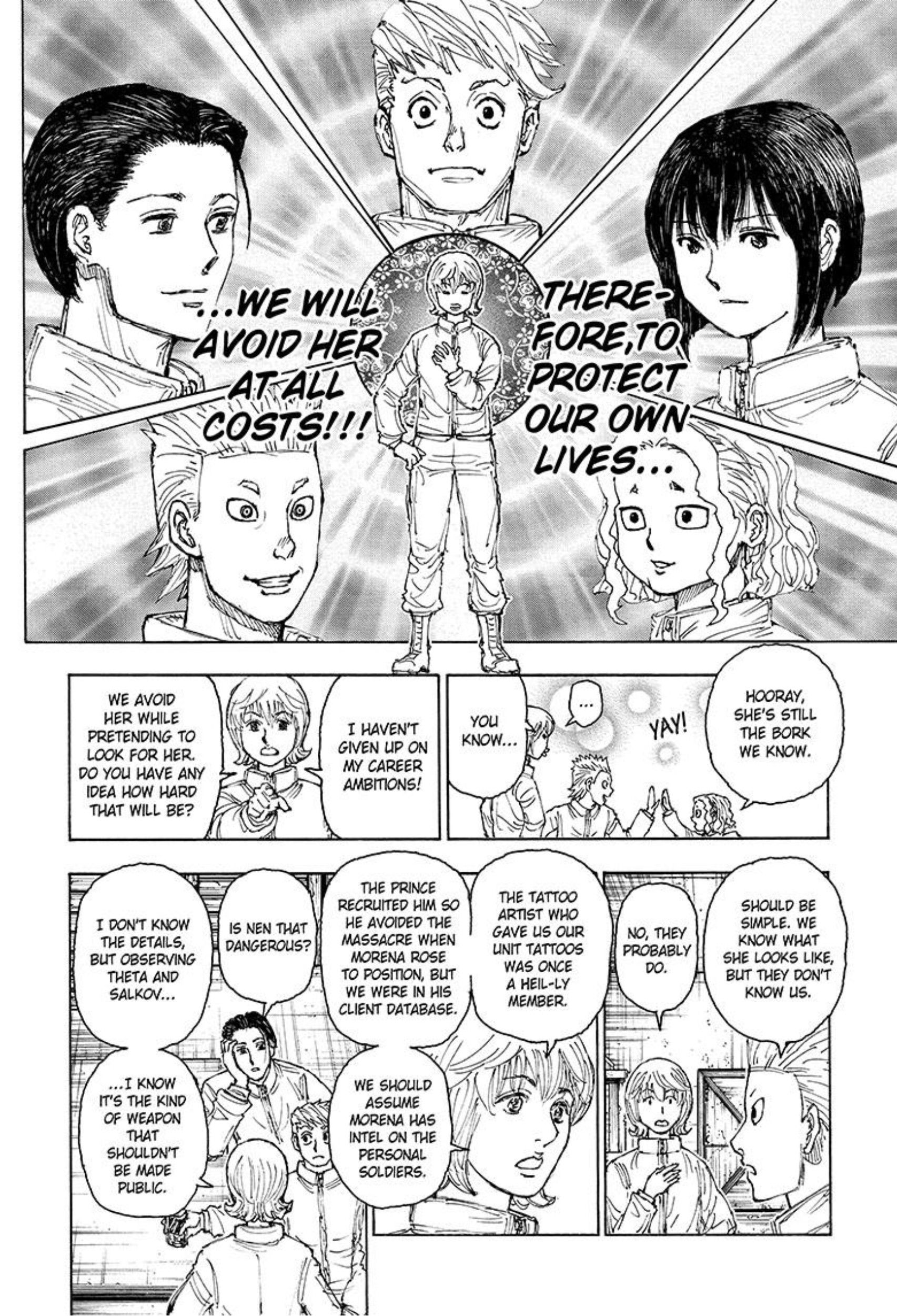 manga panel of Borksen and her friends