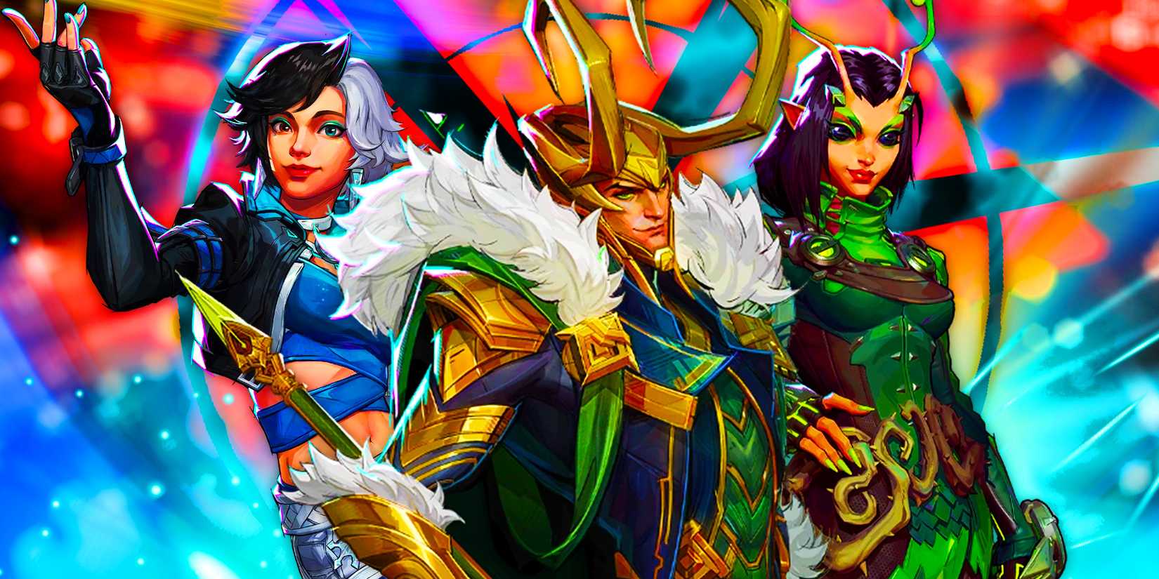 Mantis, Luna Snow, and Loki from Marvel Rivals.