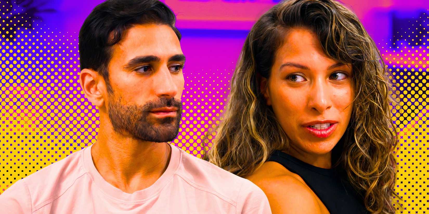 Married At First Sight Season 18’s Karla Juarez and Juan Franco looking serious