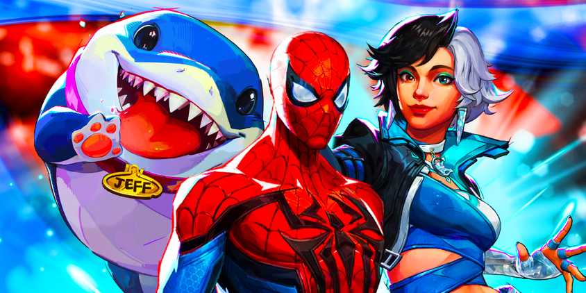 Marvel Rivals Jeff, Spider-Man, and Luna Snow from Marvel Rivals