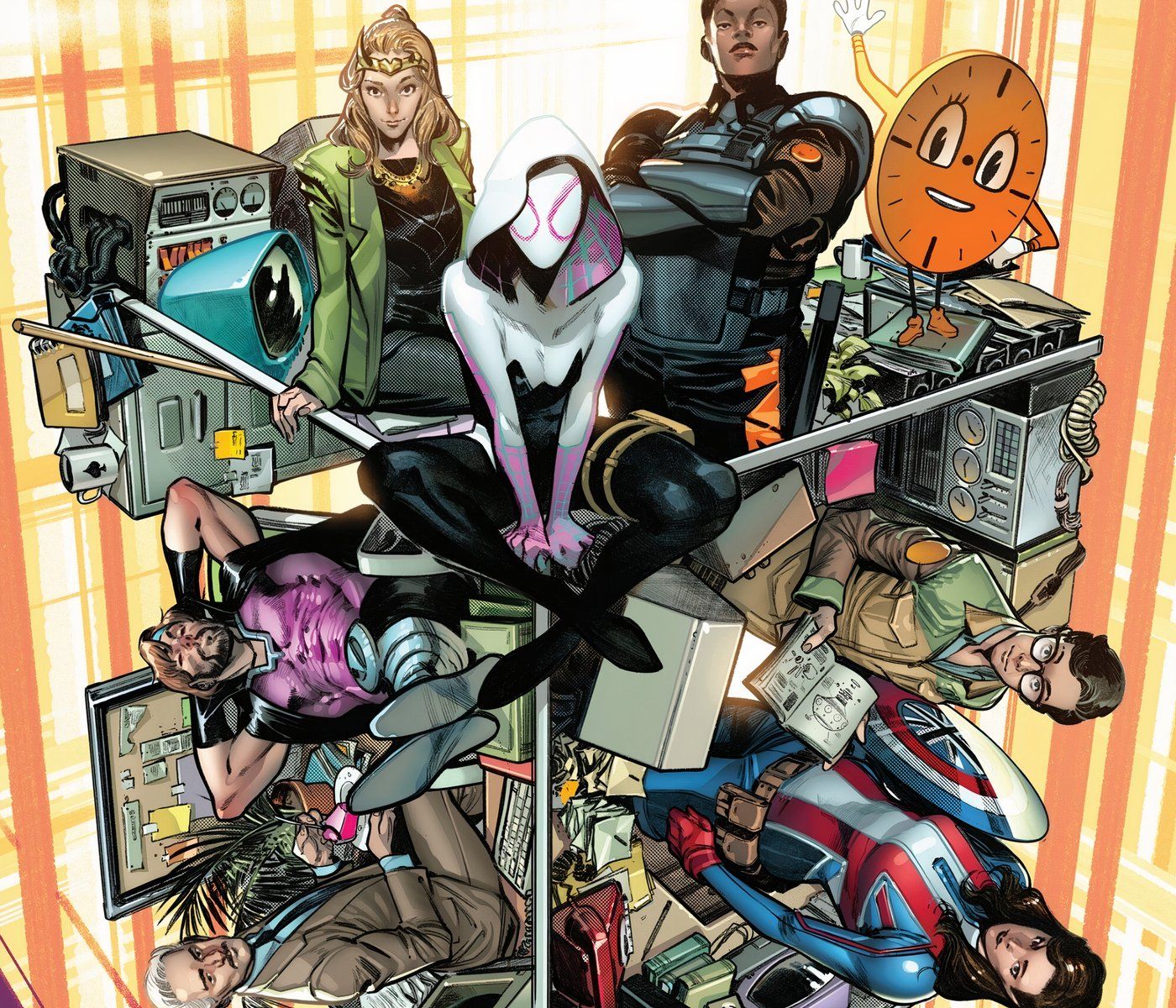 Spider-Gwen, Captain Carter and Gambit with TVA from the MCU.