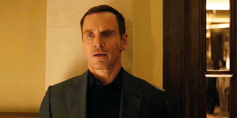 Michael Fassbender's Martian looking shocked in The Agency episode 3