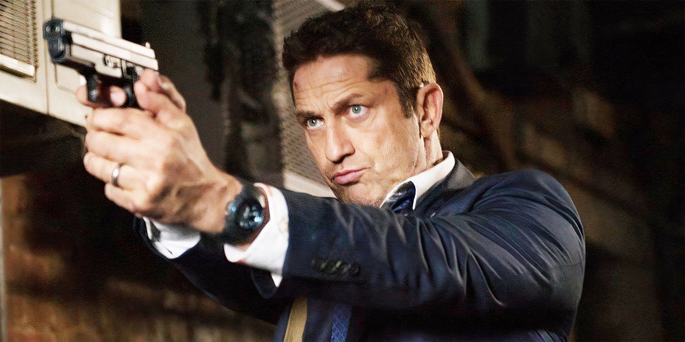 Mike Banning holding a gun in the Angel Has Fallen movies