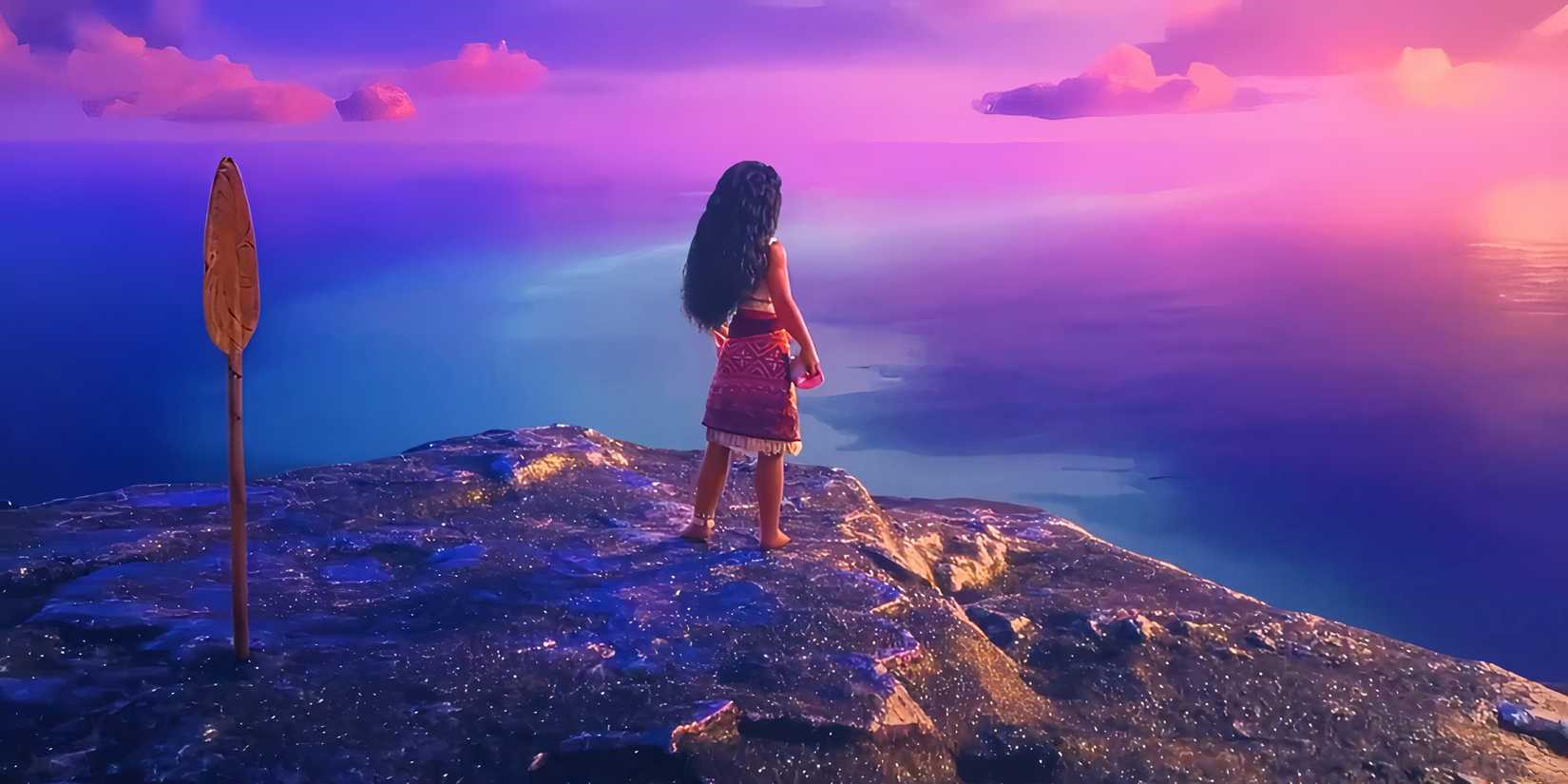 Moana reconnects the oceans with her shell and oar in Moana 2