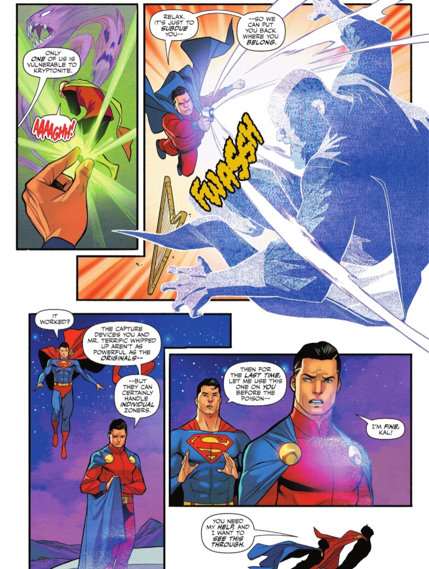 Comic Page: Mon-El Is Immune to Krpyonite and Uses a Ghost Gun to Capture Someone