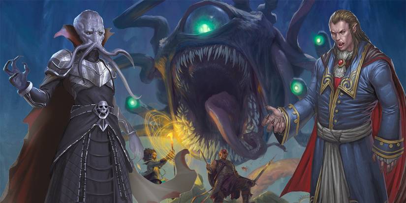 Monster Manual Cover with a Mind Flayer and Vampire