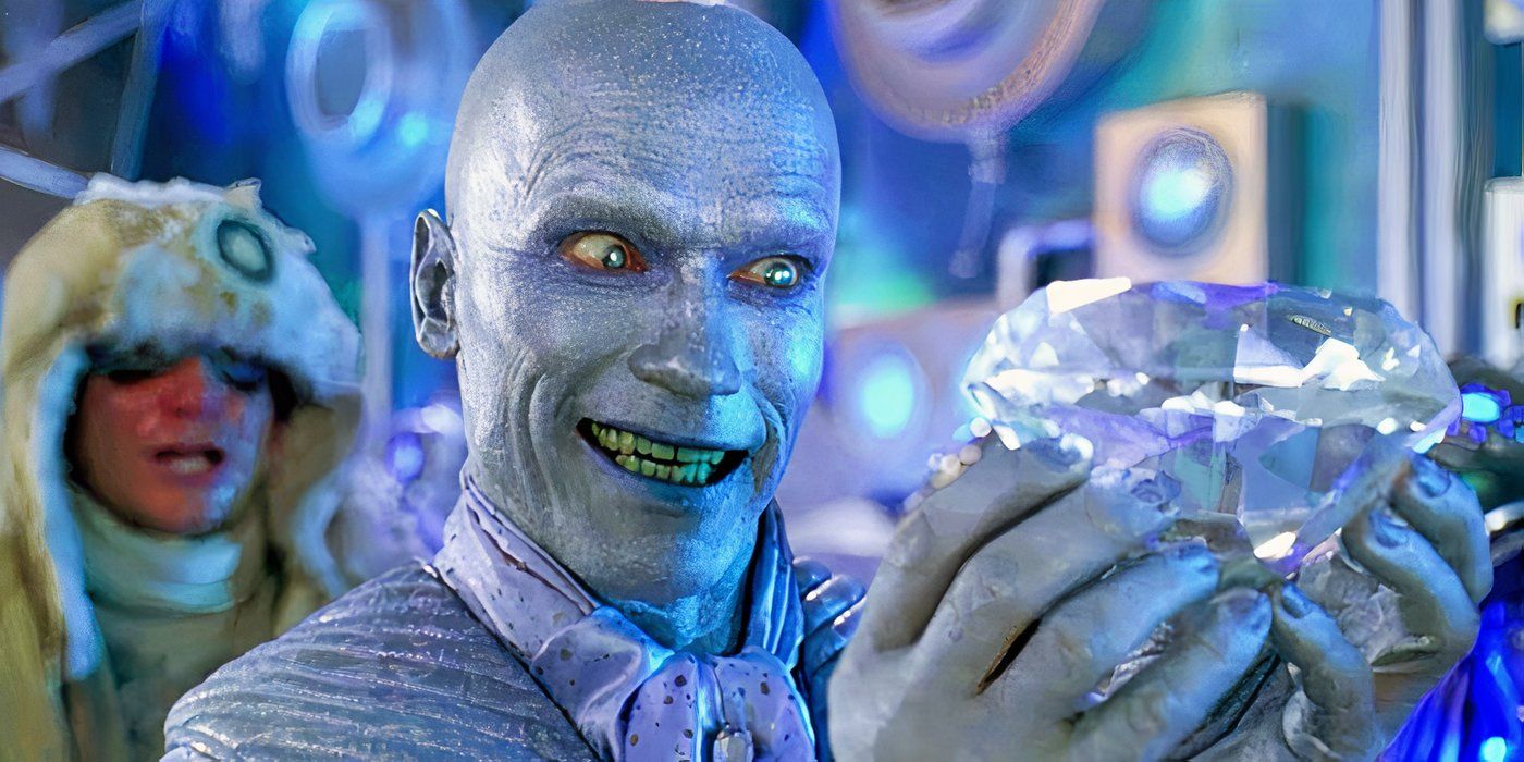 Mr Freeze holding a diamond in Batman & Robin