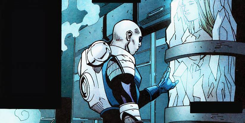 Mr. Freeze with his frozen wife in DC Comics