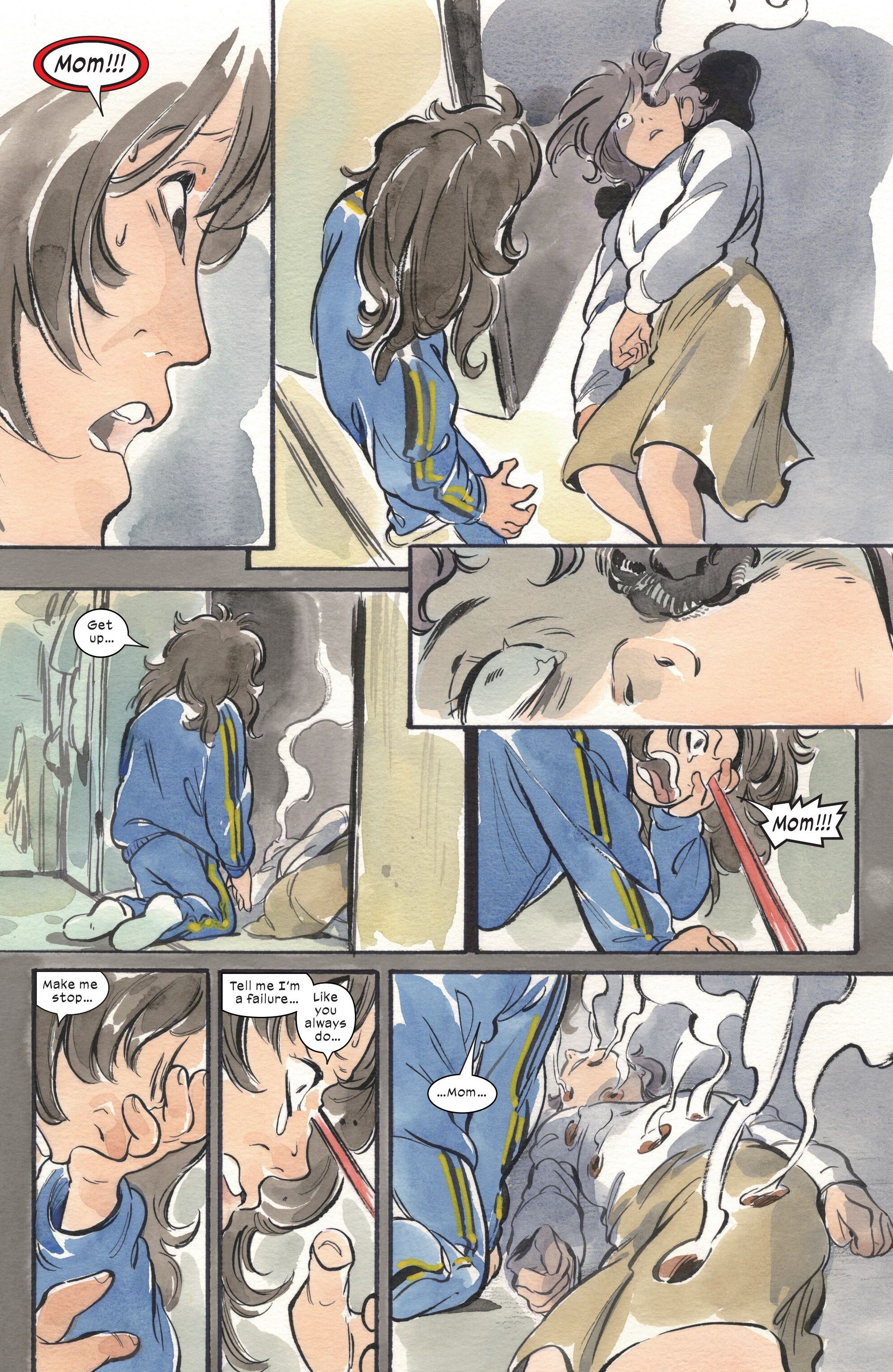 Natsu accidently desecrates her mother&rsquo;s body with her optic blasts in Ultimate X-Men (2024) #10