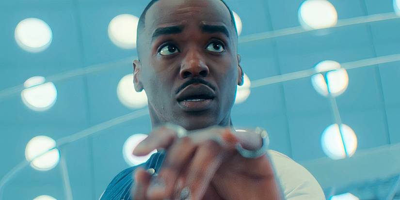 Ncuti Gatwa as The Doctor holding out his hand in the TARDIS in Doctor Who season 2