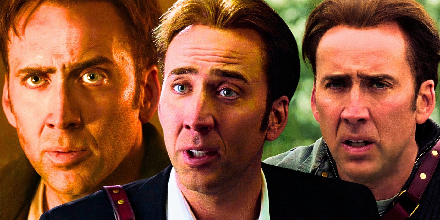 A collage image of three shots of Nicolas Cage in National Treasure - created by Tom Russell