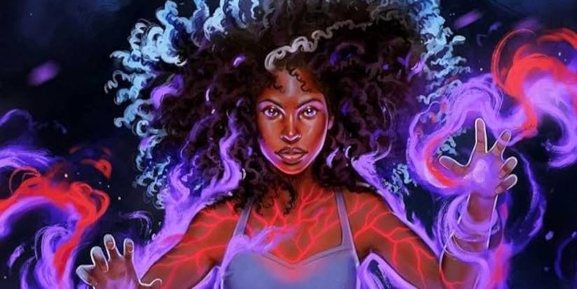 Oathbound cover featuring Bree Matthews with purple and red streaks surrounding her hands and arms