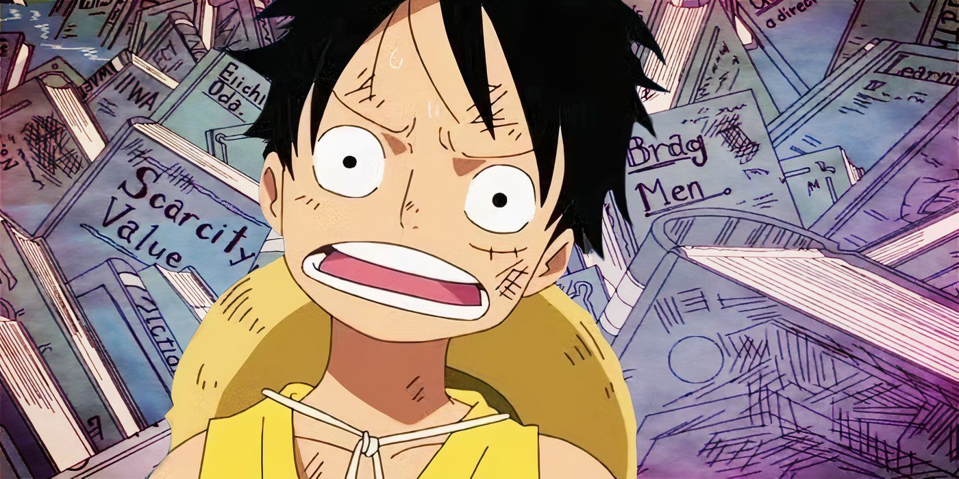 Feature header showing Luffy in front of an assortment of books
