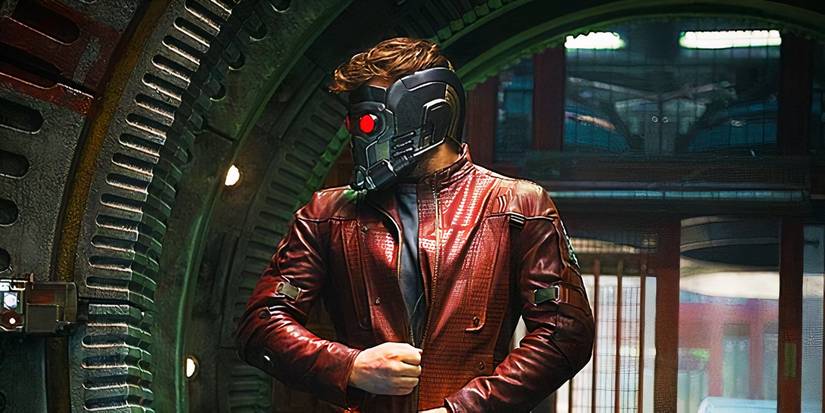 Peter Quill in his Star-Lord costume in Guardians of the Galaxy 