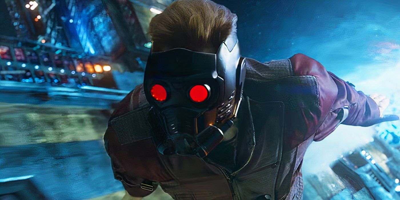 Peter Quill's Star-Lord flying in Guardians of the Galaxy