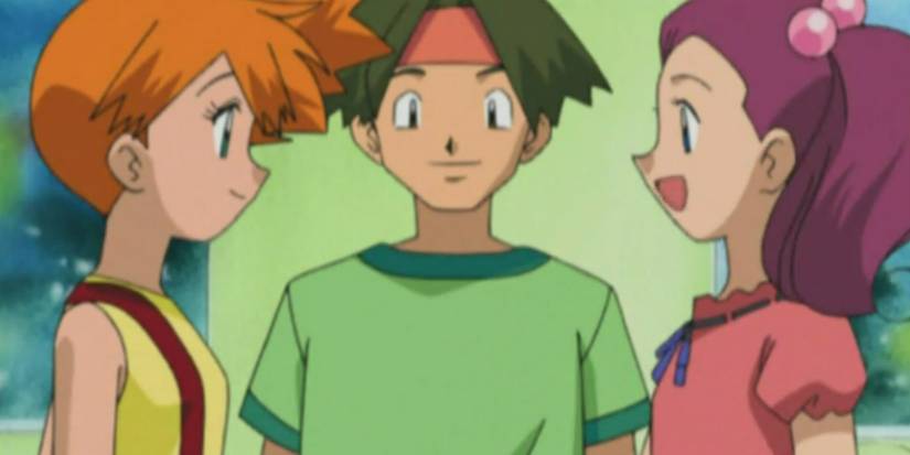 Misty offers her gym challenger Sakura a gym badge after her win.