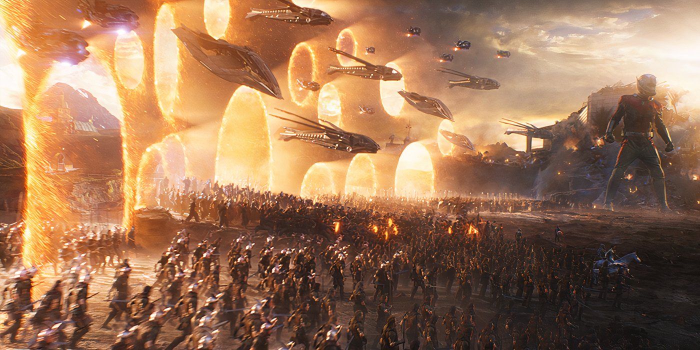 Portal scene in the Battle of Earth in Avengers Endgame