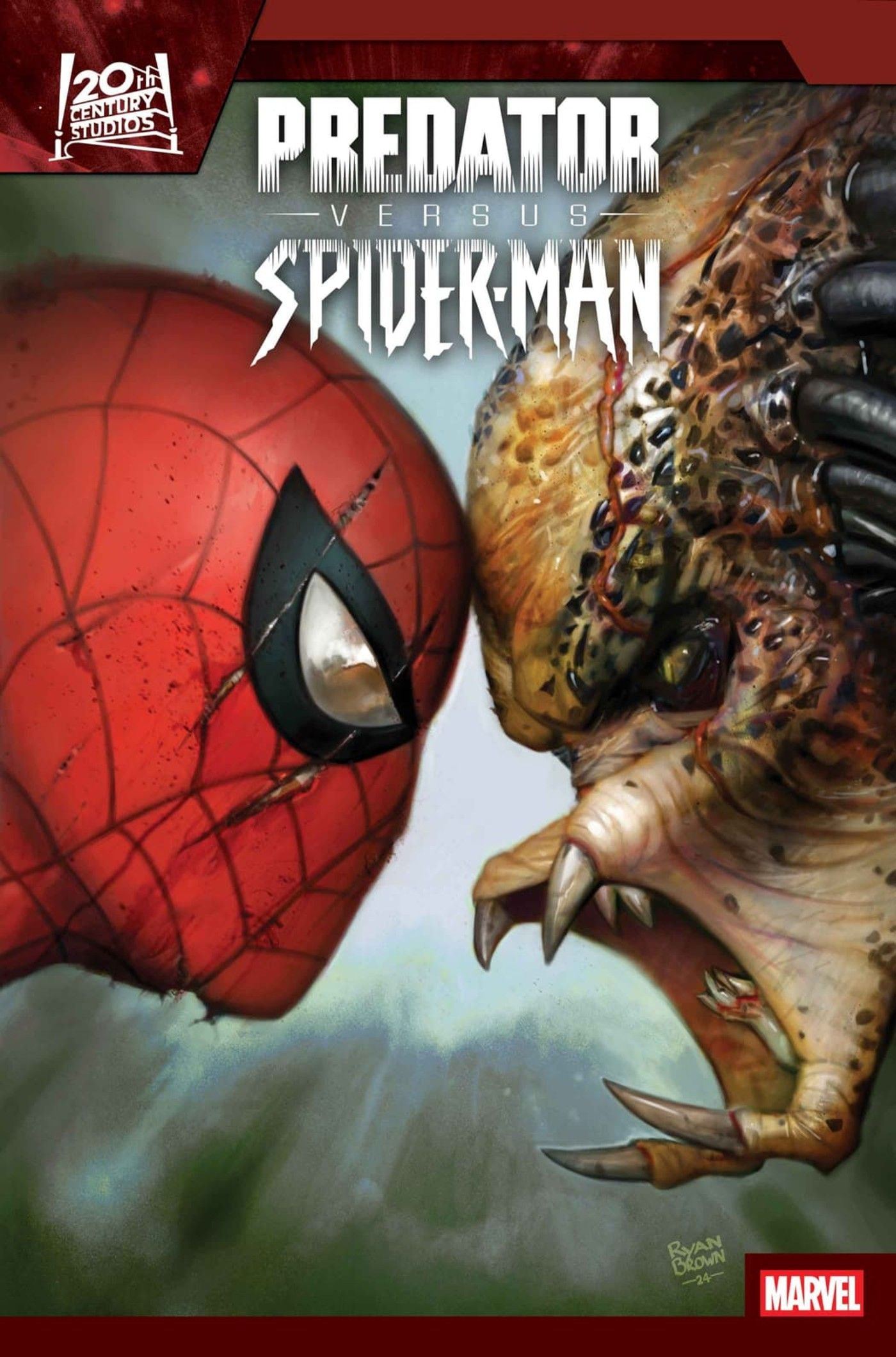 The cover art for Predator vs Spider-Man 1 shows the two facing each other