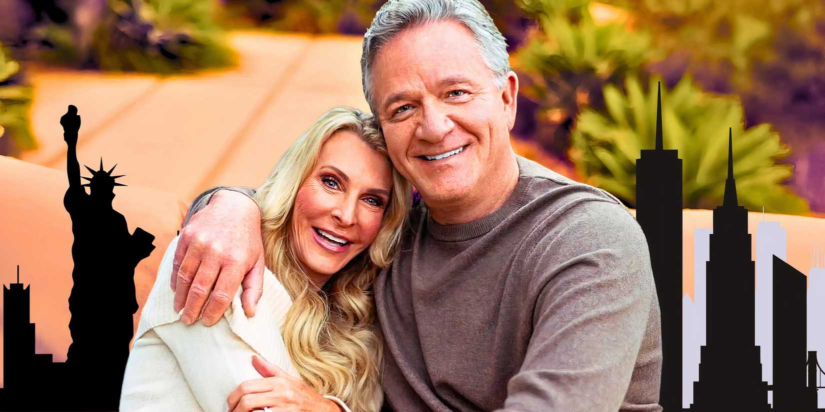 The Golden Bachelorette's joan vassos and chock chapple happy with nyc background