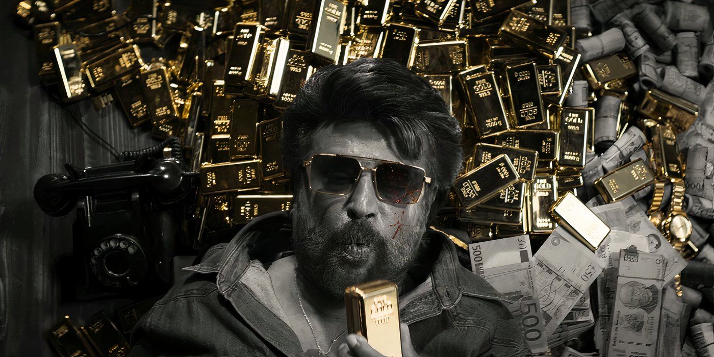 Rajinikanth sosteniendo un ladrillo dorado en el tráiler de la película Thalaivar171 aka Coolie