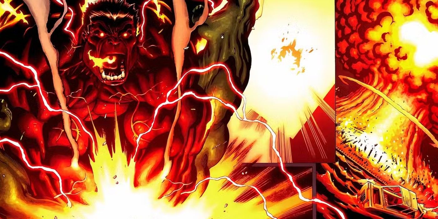 Red Hulk causes an explosion