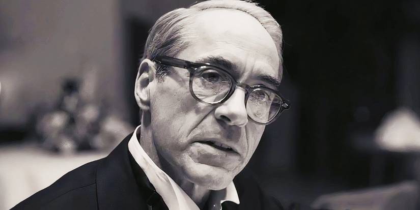 Robert Downey Jr. as Lewis Strauss looking angry in Oppenheimer
