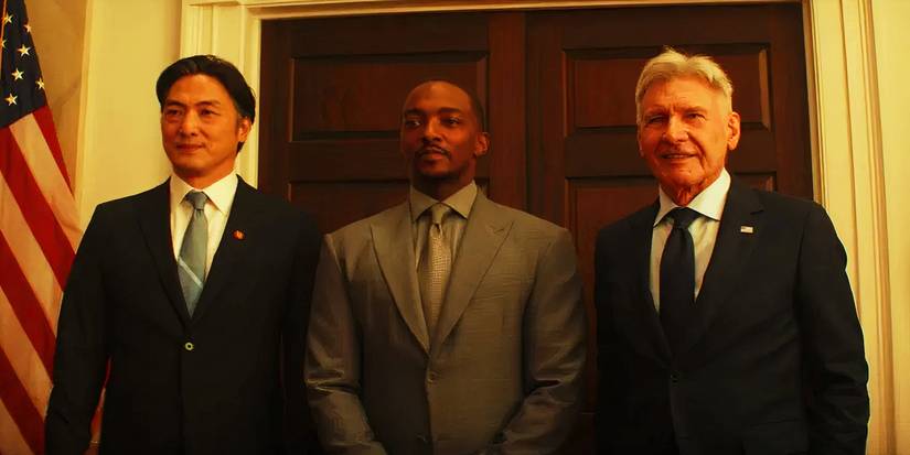 Sam Wilson taking a political photo in Captain America Brave New World