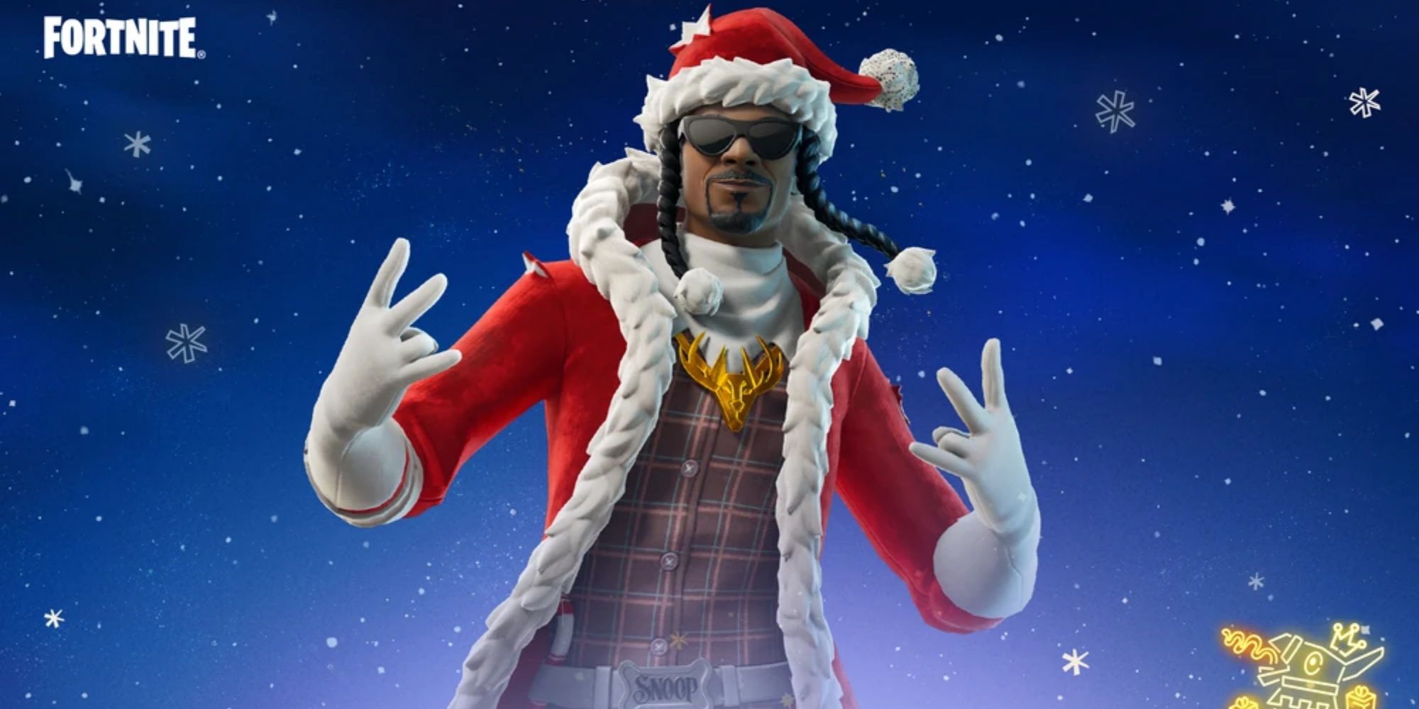 Santa Dogg oda iš Fortnite's Winterfest