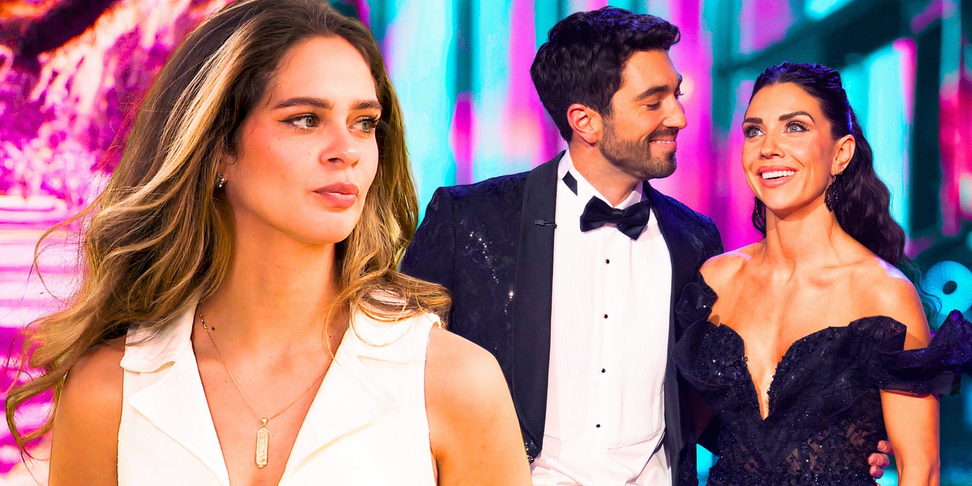 image of Joey Graziadei and Kelsey anderson from the bachelor with dancer jenna johnson