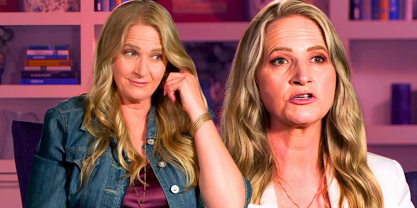 montage of christine brown from sister wives looking annoyed