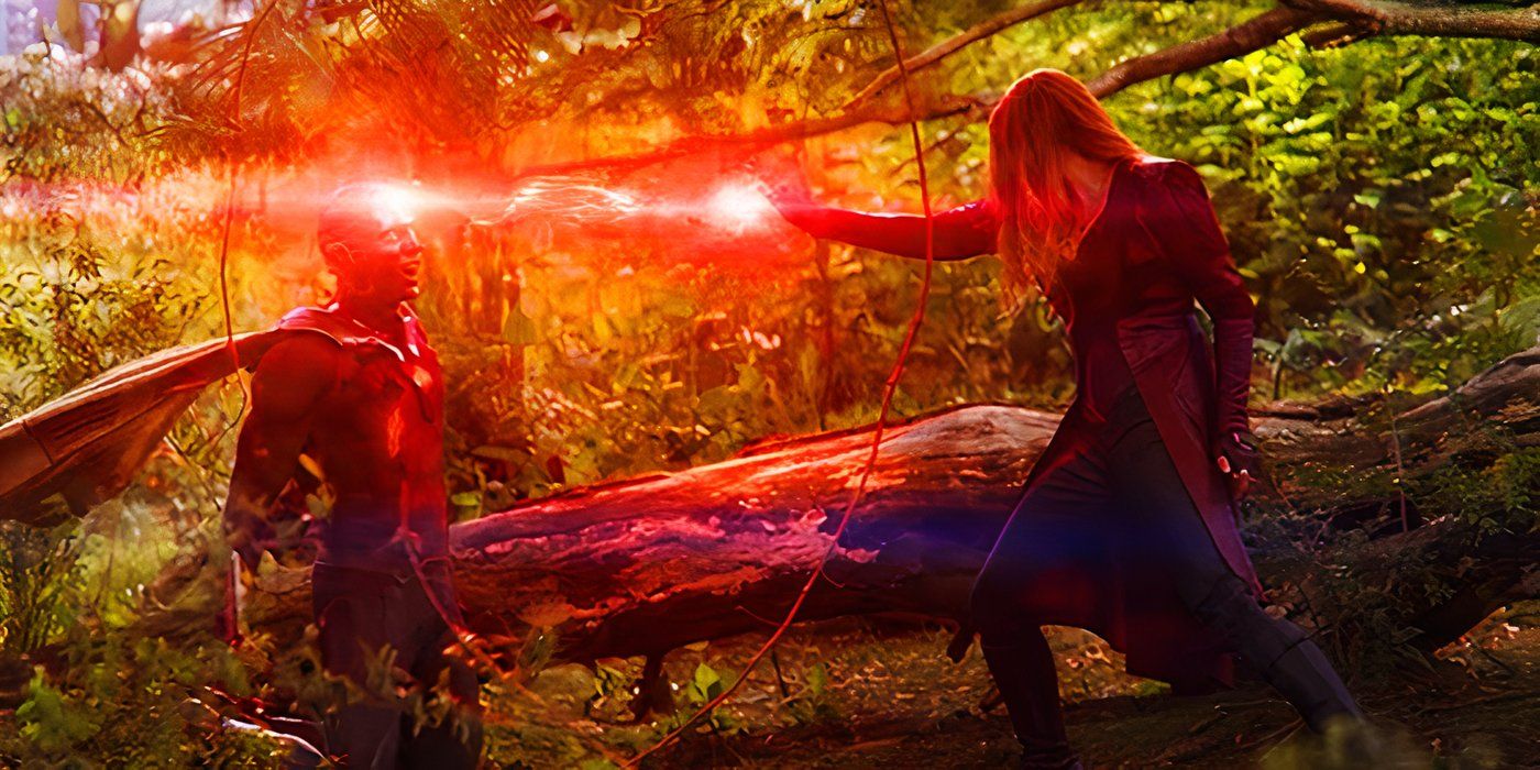 Scarlet Witch killing Vision in Avengers Infinity War