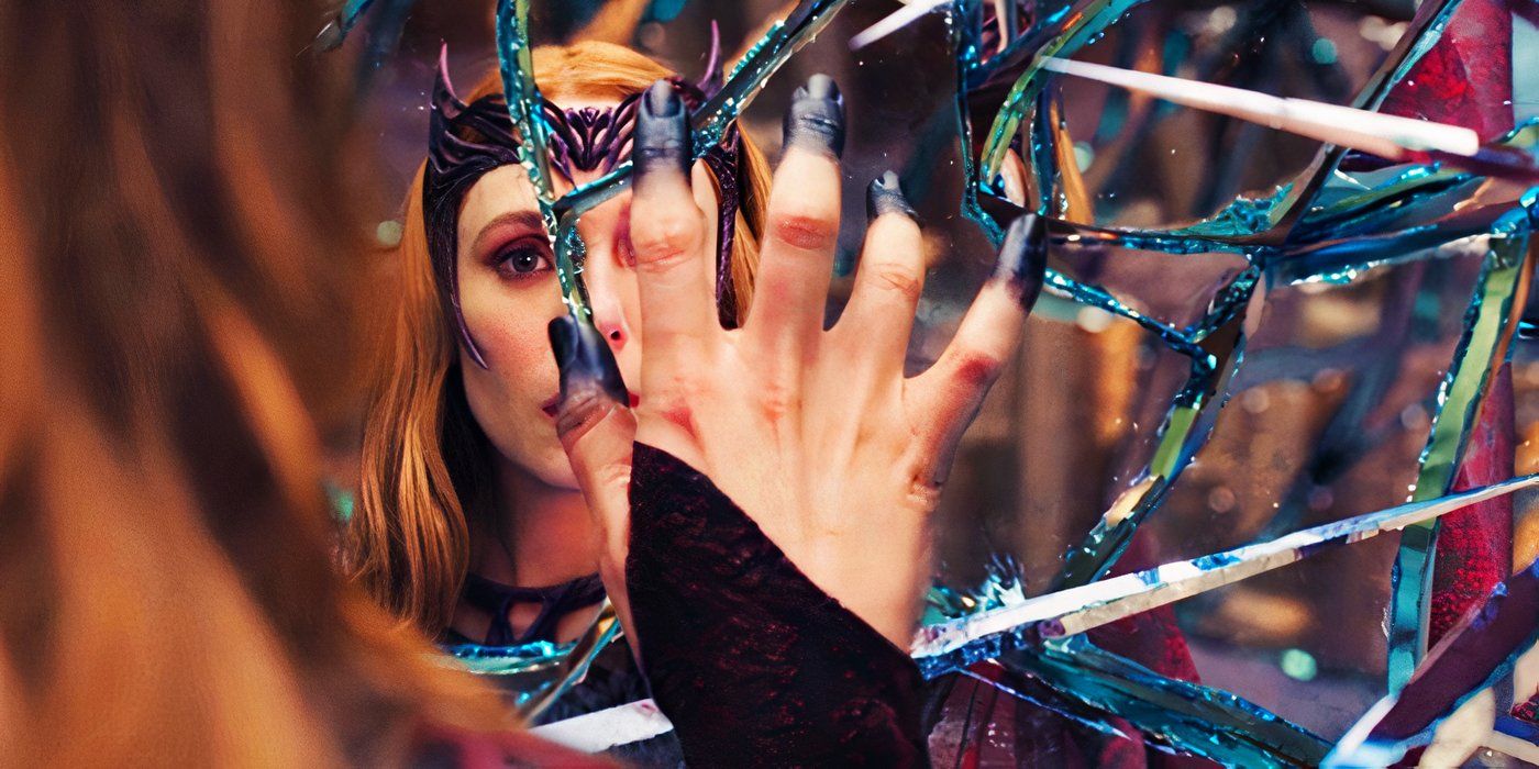 Scarlet Witch showing off her black fingers in mirrors in Doctor Strange in the Multiverse of Madness