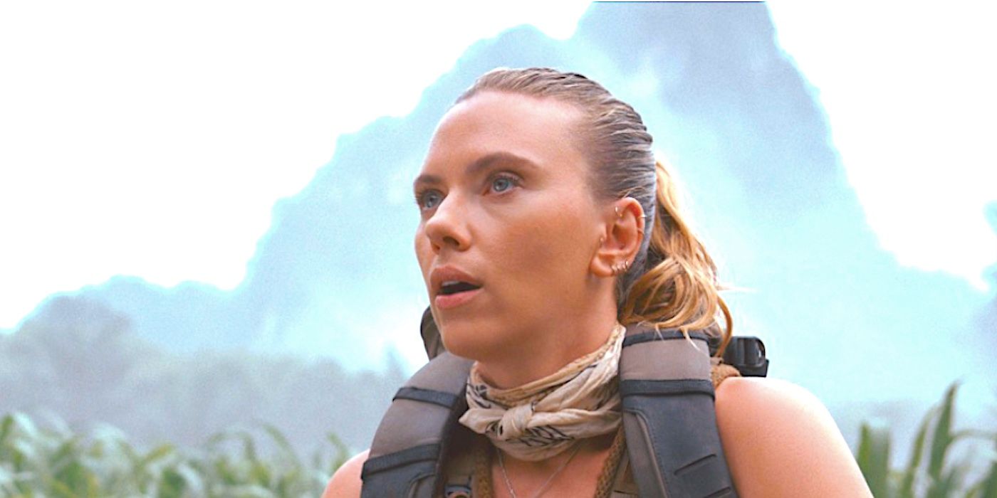 Scarlett Johansson's Zora staring in awe in Jurassic World Rebirth