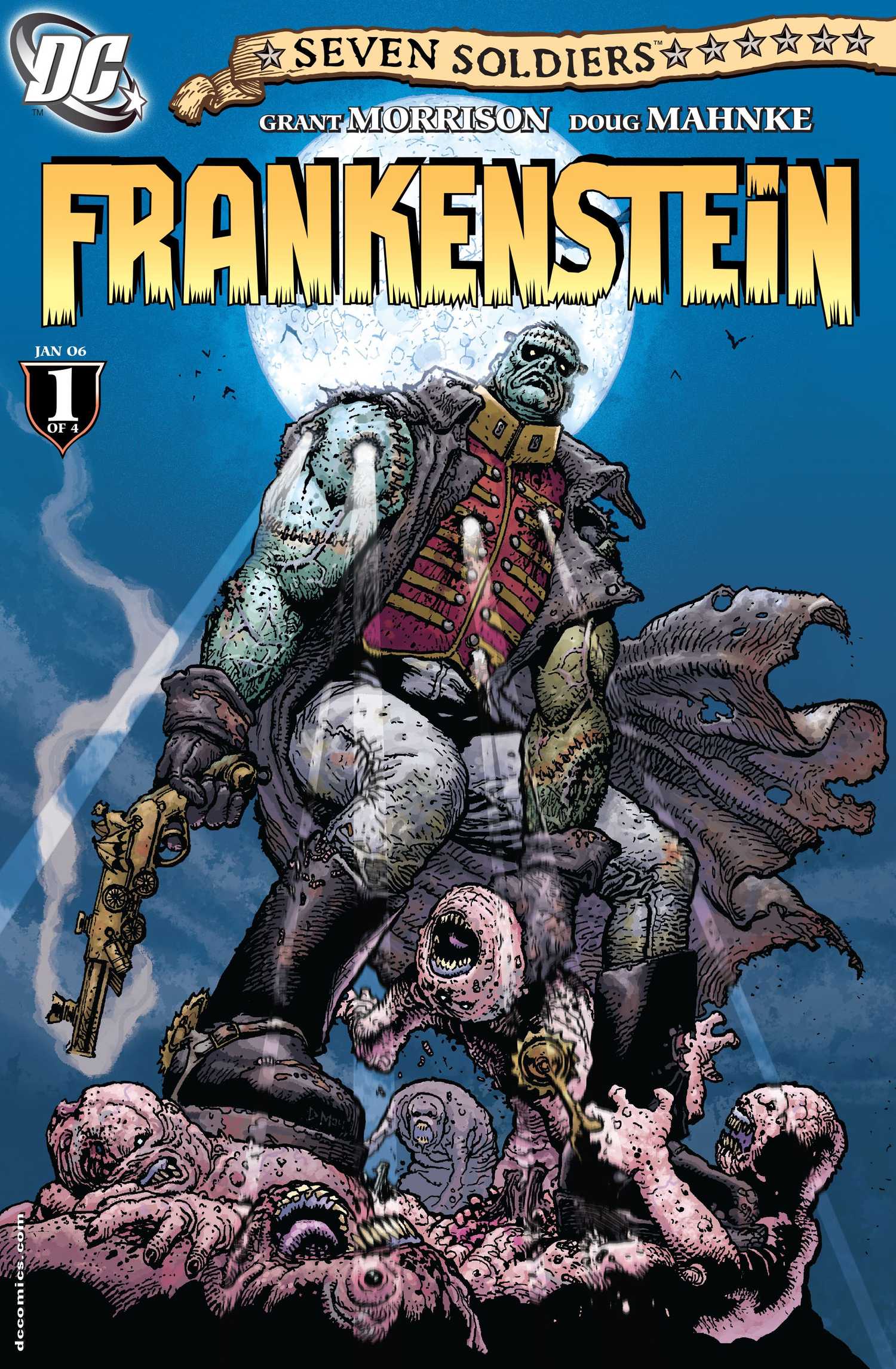 Seven Soldiers Frankenstein #1 Cover Frank fights monsters rising from the ground
