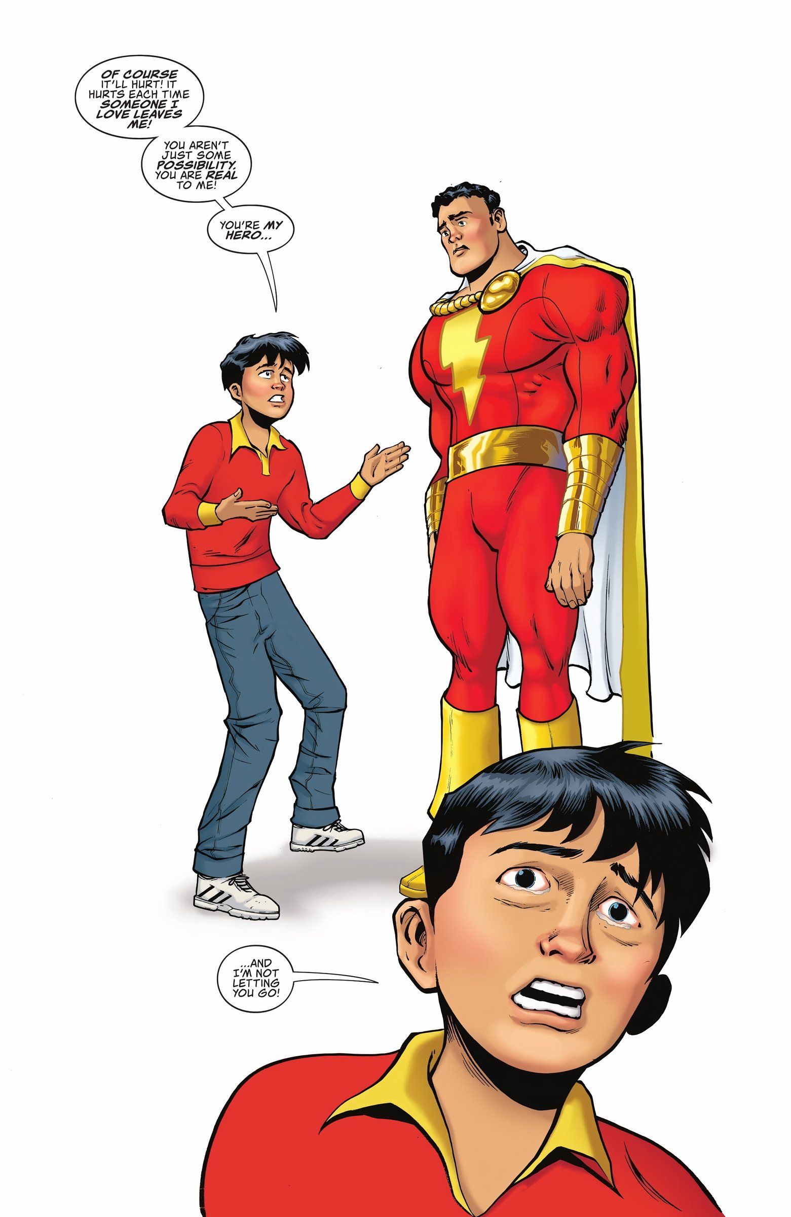 Full page of Billy admitting to Shazam that he is his hero