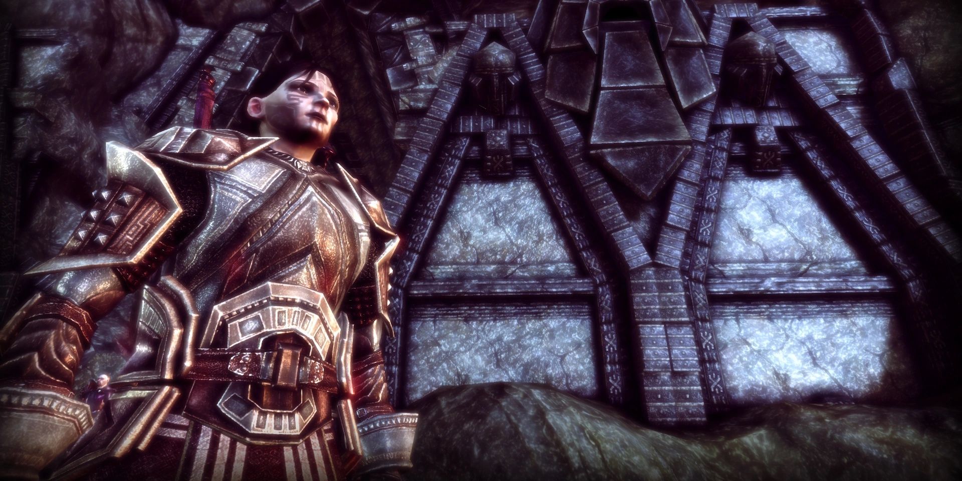 Sigrun stares into the distance on Dragon Age: Origins DLC Awakening end tile.