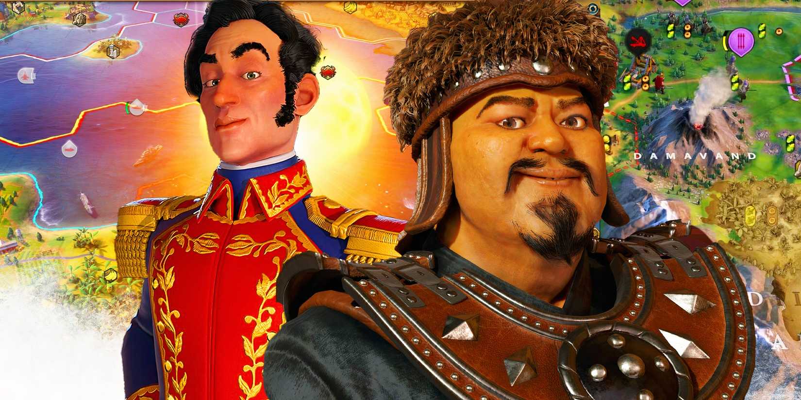 Simon Bolivar and Genghis Khan from Civilization 6